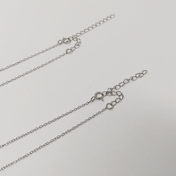 New sterling silver 925 dog paw print bone pendant double necklace - Picture 6 of 9